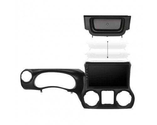 Штатная магнитола Lesko для Jeep Wrangler III (JK) 2007-2018 экран 10" 2/32Gb Wi-Fi GPS Base