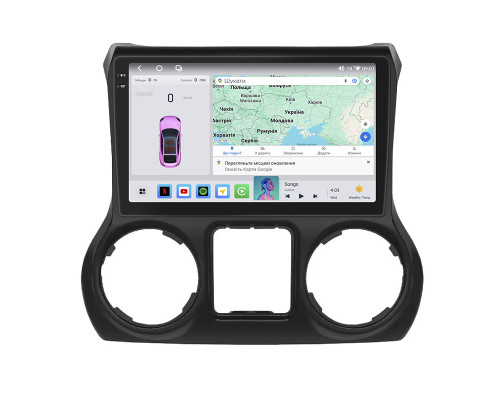 Штатная магнитола Lesko для Jeep Wrangler III (JK) 2007-2018 экран 10" 4/64 QLED CarPlay 4G Wi-Fi GPS 360 Prime