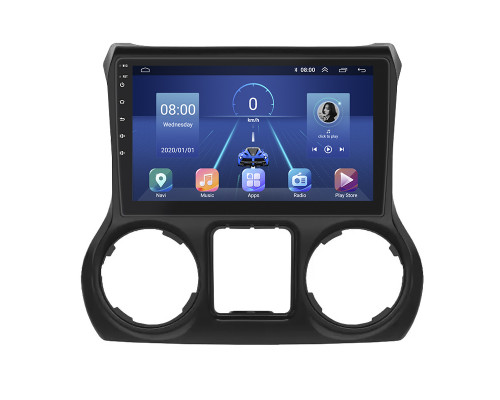 Штатная магнитола Lesko для Jeep Wrangler III (JK) 2007-2018 экран 10" 4/32Gb 4G Wi-Fi GPS Top