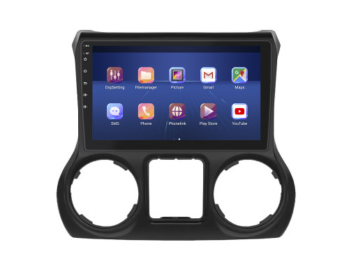 Штатная магнитола Lesko для Jeep Wrangler III (JK) 2007-2018 экран 10" 6/128Gb 4G Wi-Fi GPS Top