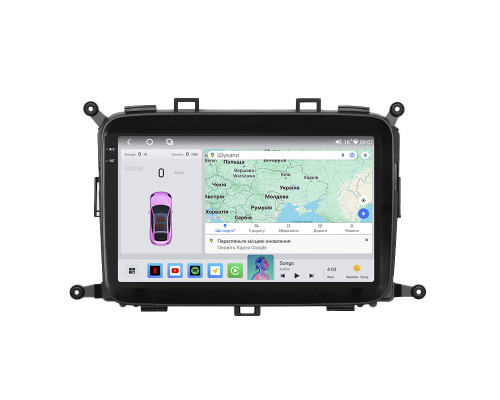 Штатная магнитола Lesko для Kia Carens III (RP) 2013-2019 экран 9" 4/64 QLED CarPlay 4G Wi-Fi GPS 360 Prime