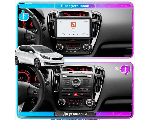 Штатная магнитола Lesko для Kia Ceed I Рестайлинг 2010-2012 экран 9" 4/64 QLED CarPlay 4G Wi-Fi GPS 360 Prime