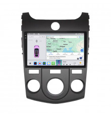 Штатная магнитола Lesko для Kia Cerato II Manual AC 2008-2013 экран 9" 4/64 QLED CarPlay 4G Wi-Fi GPS 360 Prime