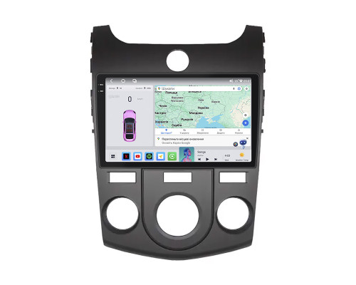 Штатная магнитола Lesko для Kia Cerato II Manual AC 2008-2013 экран 9" 4/64 QLED CarPlay 4G Wi-Fi GPS 360 Prime