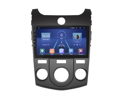 Штатная магнитола Lesko для Kia Cerato II Manual AC 2008-2013 экран 9" 2/32Gb 4G Wi-Fi GPS Top