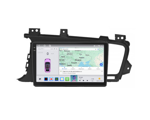 Штатная магнитола Lesko для Kia K5 I 2010-2013 экран 9" 4/64 QLED CarPlay 4G Wi-Fi GPS 360 Prime