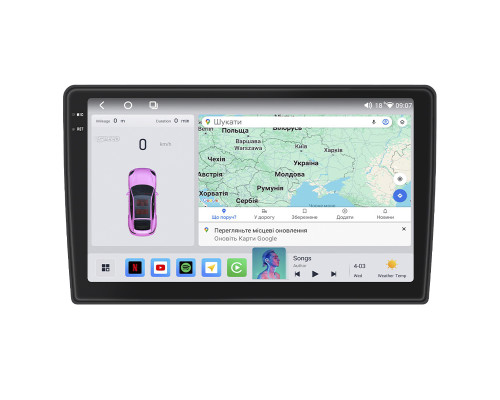 Штатная магнитола Lesko для Kia Magentis I Рестайлинг 2003-2006 экран 9" 4/64 QLED CarPlay 4G Wi-Fi GPS 360 Prime
