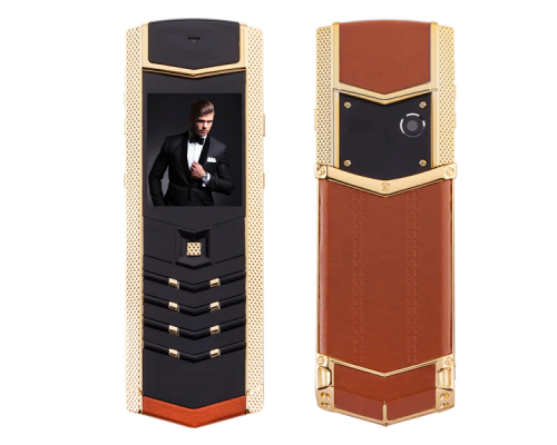 Телефон H-Mobile V1 (Hope V1) brown-gold. Vertu design