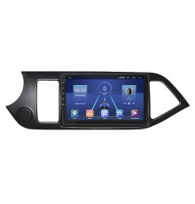 Штатная магнитола Lesko для Kia Picanto II 2011-2015 экран 9" 4/64Gb 4G Wi-Fi GPS Top