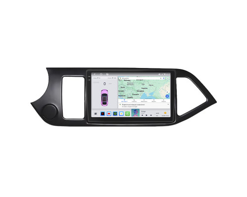 Штатная магнитола Lesko для Kia Picanto II Рестайлинг 2015-2017 экран 9" 4/64 QLED CarPlay 4G Wi-Fi GPS 360 Prime