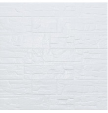 Самоклеящаяся декоративная 3D панель Камень белый рваный кирпич 700х770х5мм (155) SW-00000484