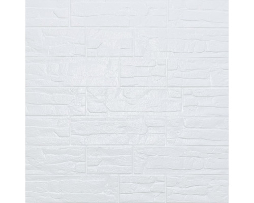 Самоклеящаяся декоративная 3D панель Камень белый рваный кирпич 700х770х5мм (155) SW-00000484
