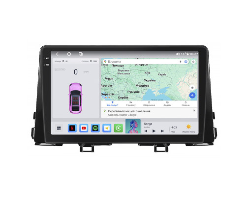 Штатная магнитола Lesko для Kia Picanto III 2017-2021 экран 9" 4/64 QLED CarPlay 4G Wi-Fi GPS 360 Prime