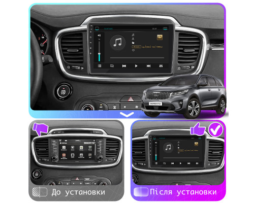 Штатная магнитола Lesko для Kia Sorento III Prime Рестайлинг 2017-2020 экран 10" 4/64Gb 4G Wi-Fi GPS Top