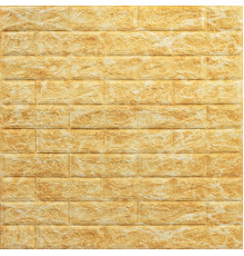 Декоративная 3D панель самоклейка 700х770х5мм Глубокий жёлтый (кирпич) (068) SW-00000168