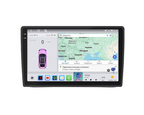 Штатная магнитола Lesko для Kia Soul I Рестайлинг 2011-2014 экран 9" 4/64 QLED CarPlay 4G Wi-Fi GPS 360 Prime