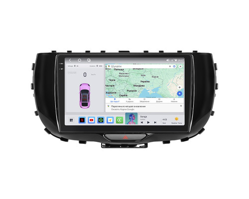 Штатная магнитола Lesko для Kia Soul III 2019-н.в. экран 9" 4/64 QLED CarPlay 4G Wi-Fi GPS 360 Prime