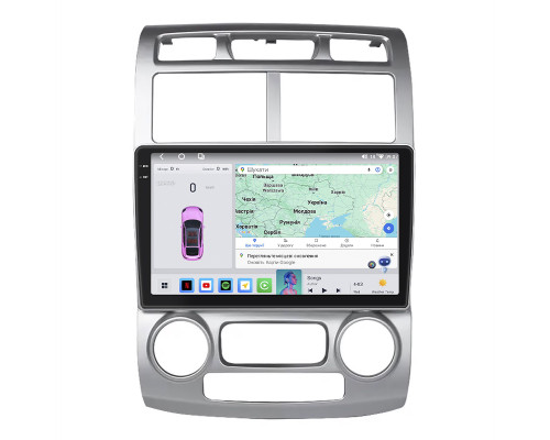 Штатная магнитола Lesko для Kia Sportage II 2004-2008 экран 9" 4/64 QLED CarPlay 4G Wi-Fi GPS 360 Prime