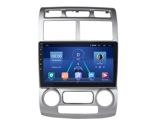 Штатная магнитола Lesko для Kia Sportage II 2004-2008 экран 9" 6/128Gb 4G Wi-Fi GPS Top