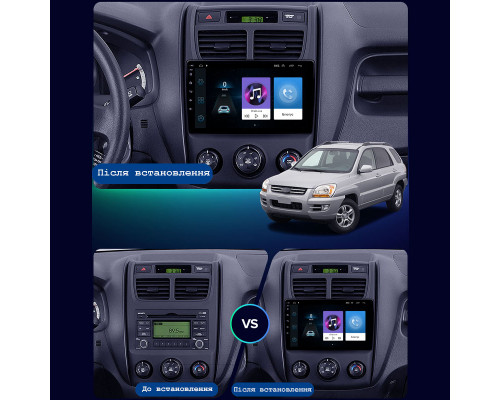 Штатная магнитола Lesko для Kia Sportage II Рестайлинг 2008-2010 экран 9" 1/16Gb Wi-Fi GPS Base