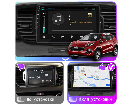 Штатная магнитола Lesko для Kia Sportage IV 2016-2018 экран 9" 2/32Gb 4G Wi-Fi GPS Top