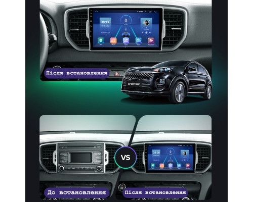 Штатная магнитола Lesko для Kia Sportage IV Рестайлинг 2018-н.в. экран 9" 6/128Gb 4G Wi-Fi GPS Top