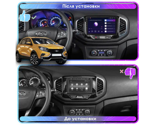 Штатная магнитола Lesko для LADA (ВАЗ) XRAY I 2015-н.в. экран 9" 6/128Gb 4G Wi-Fi GPS Top