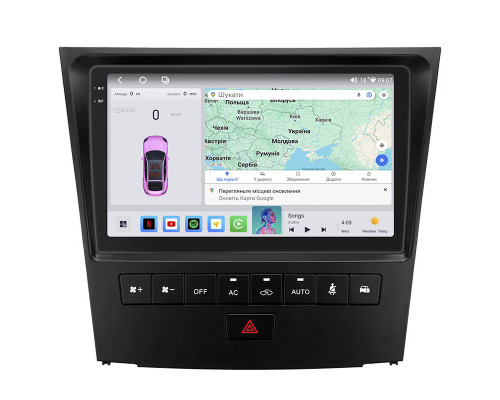 Штатная магнитола Lesko для Lexus GS III 2004-2007 экран 9" 4/64 QLED CarPlay 4G Wi-Fi GPS 360 Prime