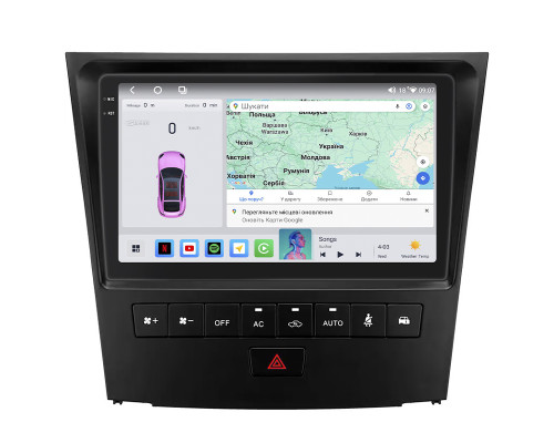 Штатная магнитола Lesko для Lexus GS III Рестайлинг 2007-2011 экран 9" 4/64 QLED CarPlay 4G Wi-Fi GPS 360 Prime
