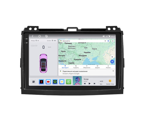 Штатная магнитола Lesko для Lexus GX I 2002-2009 экран 9" 4/64 QLED CarPlay 4G Wi-Fi GPS 360 Prime