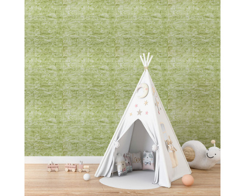 Декоративная 3D панель самоклейка 700х770х5мм Глубокий зелёный (кирпич) (069) SW-00000171