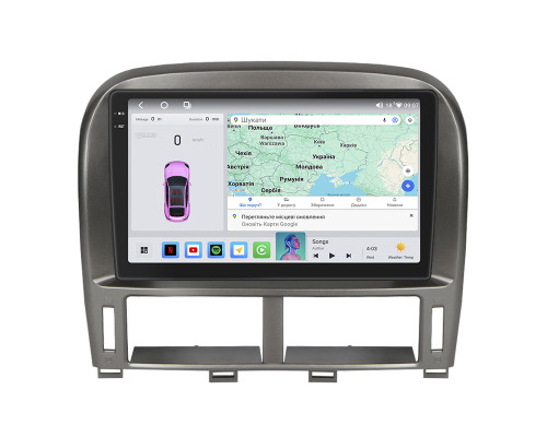 Штатная магнитола Lesko для Lexus LS III Рестайлинг ver 2 2003-2006 экран 9" 4/64 QLED CarPlay 4G Wi-Fi GPS 360 Prime