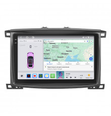 Штатная магнитола Lesko для Lexus LX II Рестайлинг 2002-2007 экран 10" 4/64 QLED CarPlay 4G Wi-Fi GPS 360 Prime