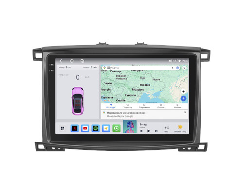 Штатная магнитола Lesko для Lexus LX II Рестайлинг 2002-2007 экран 10" 4/64 QLED CarPlay 4G Wi-Fi GPS 360 Prime