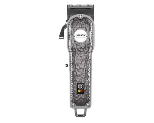 Машинка для стрижки Sokany акумуляторна з 4 насадками та USB срібло SKLF9976