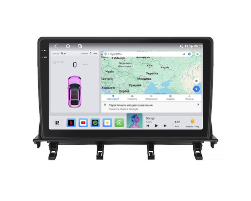 Штатная магнитола Lesko для Mazda 2 I (DY) Рестайлинг 2005-2007 экран 10" 4/64 QLED CarPlay 4G Wi-Fi GPS 360 Prime