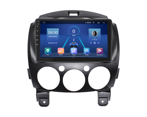 Штатная магнитола Lesko для Mazda 2 II (DE) 2007-2010 экран 9" 2/32Gb 4G Wi-Fi GPS Top