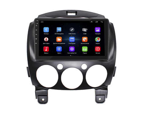 Штатная магнитола Lesko для Mazda 2 II Рестайлинг (DE2) 2010-2014 экран 9" 1/16Gb Wi-Fi GPS Base