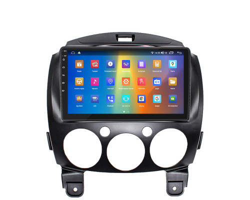 Штатная магнитола Lesko для Mazda 2 II Рестайлинг (DE2) 2010-2014 экран 9" 4/64Gb CarPlay 4G Wi-Fi GPS Prime