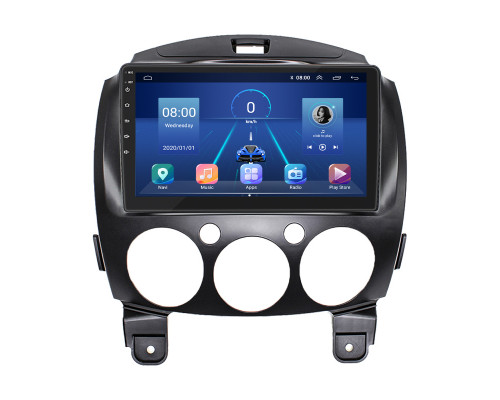 Штатная магнитола Lesko для Mazda 2 II Рестайлинг (DE2) 2010-2014 экран 9" 6/128Gb 4G Wi-Fi GPS Top