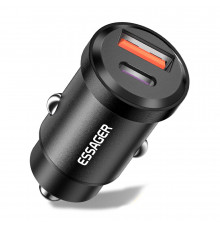 Автомобільне зарядне Essager ES-CC07 30W USB+Type-C black