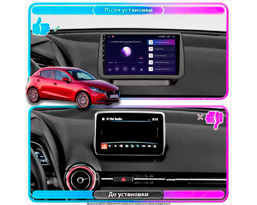 Штатная магнитола Lesko для Mazda 2 III (DJ) Рестайлинг 2019-н.в. экран 9" 2/32Gb Wi-Fi GPS Base