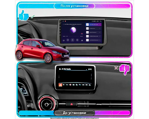 Штатная магнитола Lesko для Mazda 2 III (DJ) Рестайлинг 2019-н.в. экран 9" 4/64Gb CarPlay 4G Wi-Fi GPS Prime
