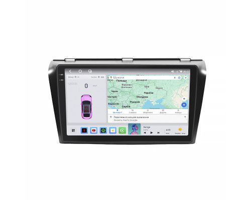 Штатная магнитола Lesko для Mazda 3 I (BK) Рестайлинг 2006-2009 экран 9" 4/64 QLED CarPlay 4G Wi-Fi GPS 360 Prime