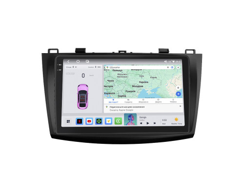 Штатная магнитола Lesko для Mazda 3 II (BL) Рестайлинг 2011-2013 экран 9" 4/64 QLED CarPlay 4G Wi-Fi GPS 360 Prime