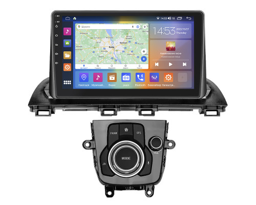 Штатная магнитола Lesko для Mazda 3 III (BM) Рестайлинг 2016-2019 экран 9" 2/32Gb CarPlay 4G Wi-Fi GPS Prime