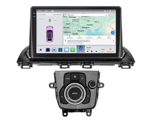 Штатная магнитола Lesko для Mazda 3 III (BM) Рестайлинг 2016-2019 экран 9" 4/64 QLED CarPlay 4G Wi-Fi GPS 360 Prime