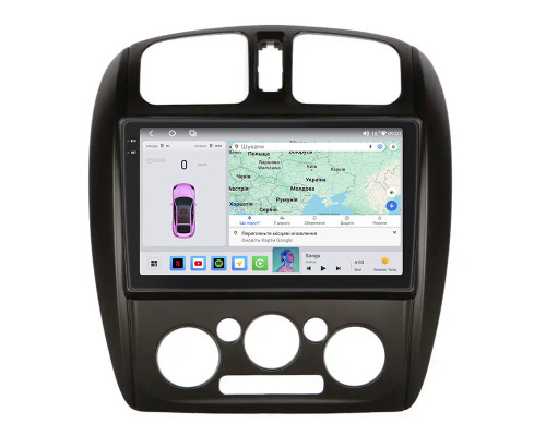 Штатная магнитола Lesko для Mazda 323 VI (BJ) Рестайлинг 2000-2003 экран 9" 4/64 QLED CarPlay 4G Wi-Fi GPS 360 Prime