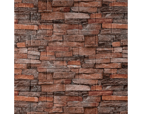 Самоклеящаяся декоративная 3D панель 700x770x5мм Красный кирпич песчаник (058) SW-00000177