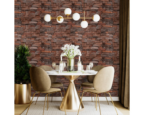 Самоклеящаяся декоративная 3D панель 700x770x5мм Красный кирпич песчаник (058) SW-00000177